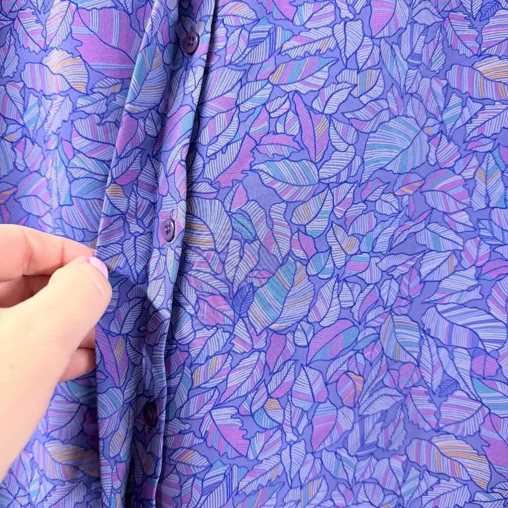 Pendleton Purple Printed Shirt Long Sleeve Polyester VTG Country Sophisticates 8 - Picture 4 of 7